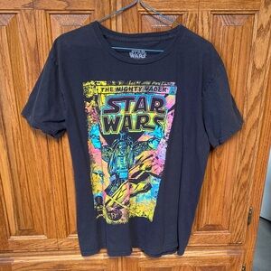 Star Wars Men's Size Large Black Short Sleeve "The Mighty Vader" 100% Cotton